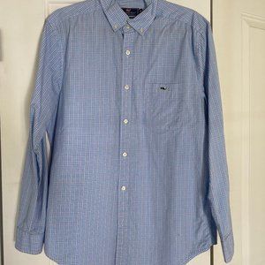 Vineyard Vines Mens Button Down Shirt Blue Classic Fit Tucker Shirt Size M